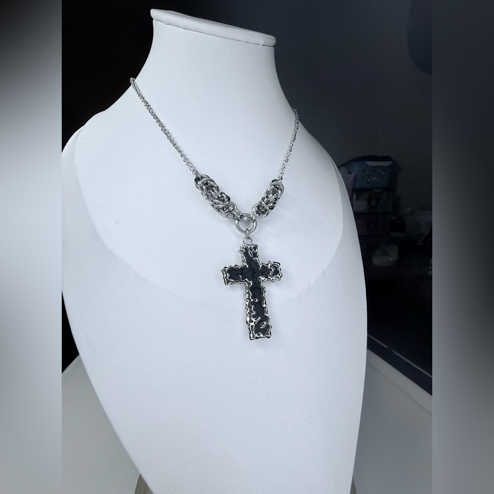 Silver (S.Steel) Cross Pendant Necklace